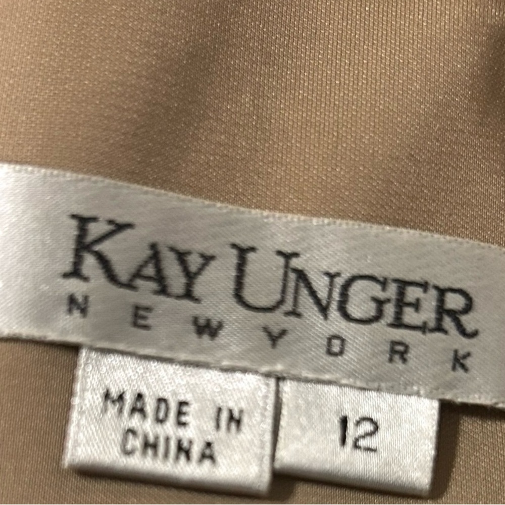 Kay Unger Teal/Green Argyle Cocktail Dress V-Neck Knee Length Size 12 - Picture 6 of 6